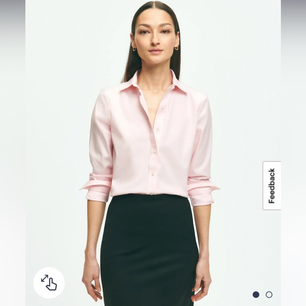 Brooks brothers Light Pink Button-Down Shirt semi-fitted non-iron cotton 0P